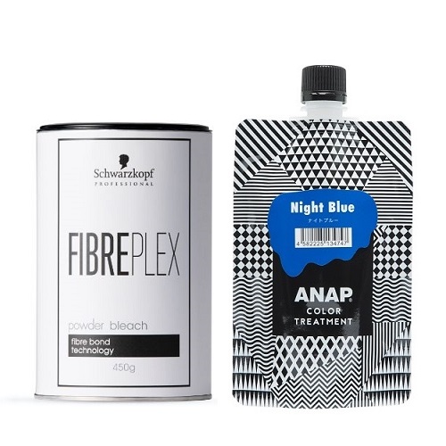 ファイバープレックス パウダーブリーチ 450g + ANAP Nブルー 150g