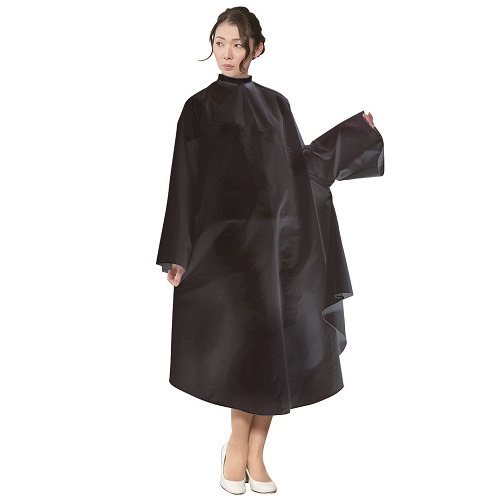 ヘアダイクロス - ELCO｜理美容クロスの専門プロフェッショナルブランドです ワコウ ネットインドレス(マジカル)袖付ヘアダイクロス 3431 7 ブラック